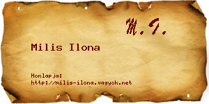 Milis Ilona névjegykártya